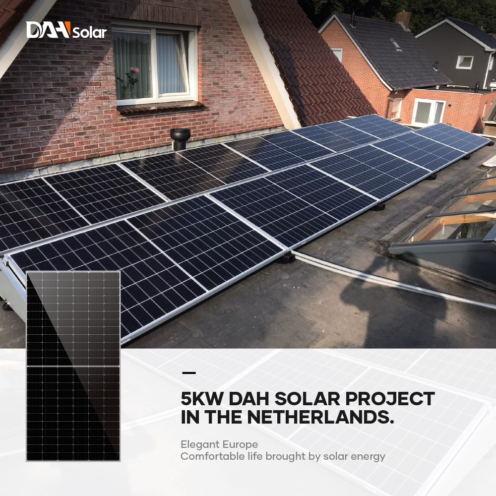 the Netherlands 5KW Rooftop Home System Solar Project——DAH Mono PV Module