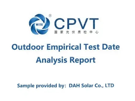 CPVT certifies DAH Solar's Anti-dust PV Modules, increasing power generation by 10.37%